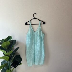 Cacique sky blue sheer paisley Patterned slip night dress 14/16